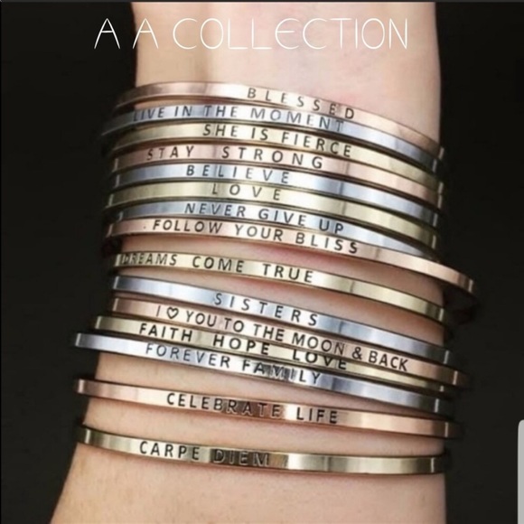 Jewelry - Bracelet bangles thin dainty inspiration message